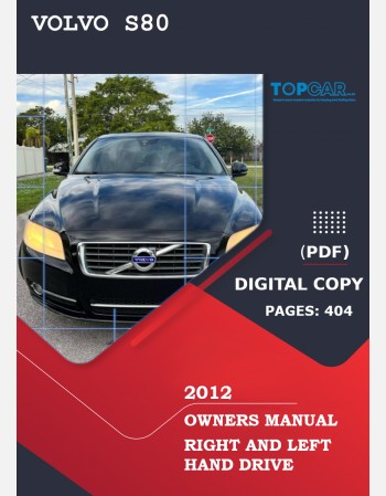 2012 volvo s80 owners manual lhd&rhd